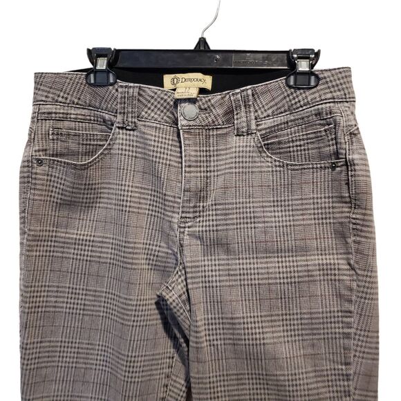 Democracy Ab Technology Women's Size 12 Gray Plaid Skinny Ankle Jeans Stretch - Picture 9 of 11